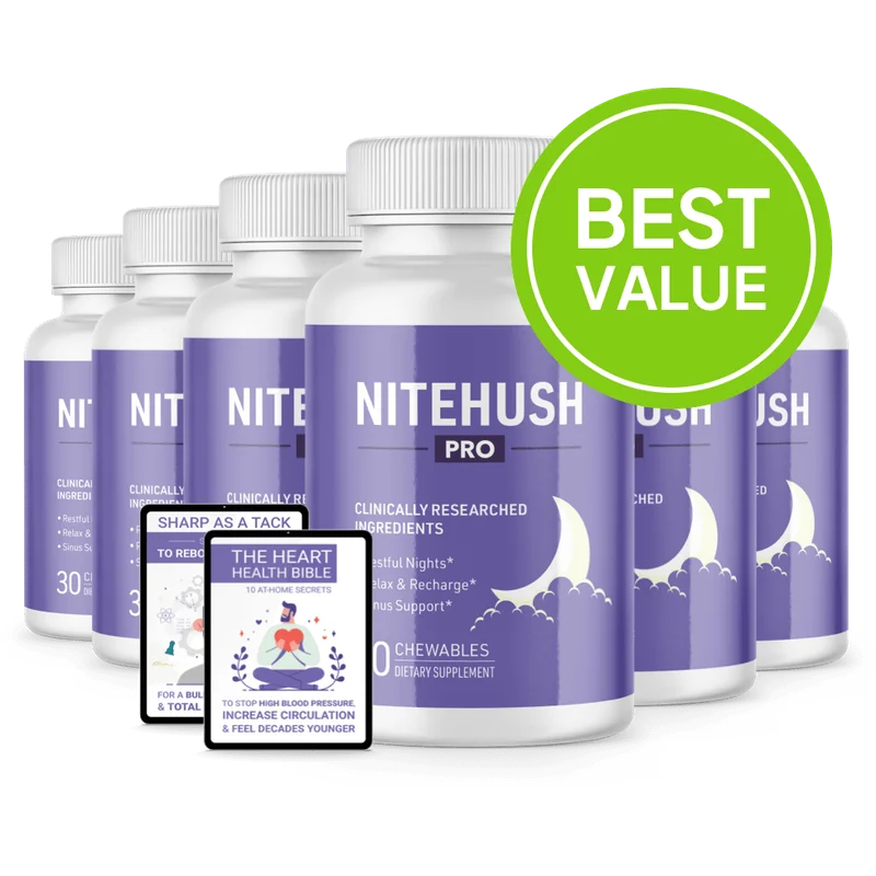 NiteHush Pro Sleep Support — 6 Bottle / 180 Day Pack